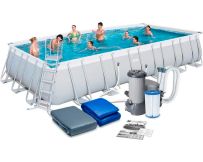 Каркасний басейн Bestway 56474 (732х366х132 см) з картриджним фільтром, драбиною та тентом