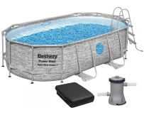 Каркасний басейн Bestway 56714 (427х250х100 см) з картриджним фільтром, драбиною і захисним тентом
