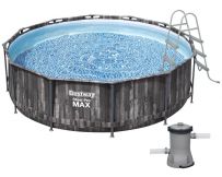 Каркасний басейн Bestway Wood Style 5614X (366х100 см) з картриджним фільтром та драбиною