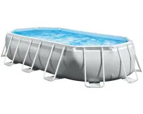 Каркасний басейн Intex 26796 OVAL (503х274х122 см) з картриджним фільтром, драбиною та тентом