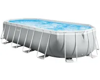 Каркасний басейн Intex 26798 OVAL (610х305х122 см) з картриджним фільтром, драбиною та тентом