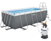 Каркасний басейн Bestway 56457 (412х201х122 см) з пісочним фільтром та драбиною