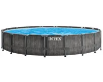 Каркасний басейн Intex 26744 GREYWOOD (549х122 см) з картриджним фільтром, драбиною та тентом