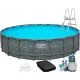 Каркасний басейн Bestway Grey 561JZ (671х132 см) з пісочним фільтром, тентом та драбиною