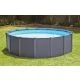 Каркасний басейн Intex 26384 GRAPHITE GRAY (478х124 см) з пісочним фільтром, драбиною, підкладкою і тентом