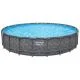 Каркасний басейн Bestway Grey 561JZ (671х132 см) з пісочним фільтром, тентом та драбиною
