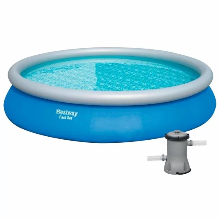 Надувний басейн Bestway 57313 (457х84 см) з картриджним фільтром, Blue