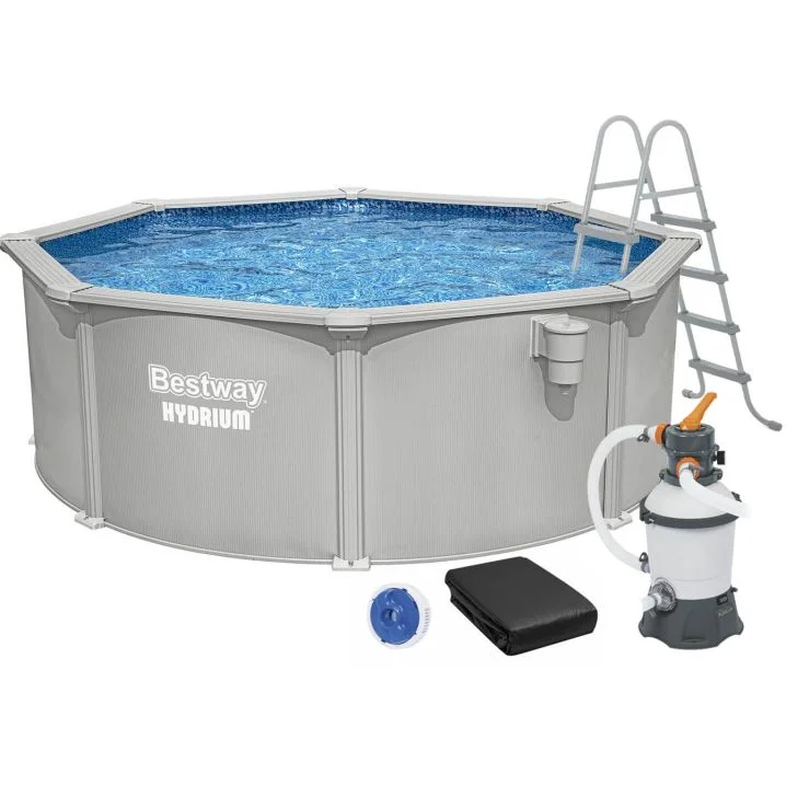 Збірний басейн Bestway Hydrium 56574 (360x122 см) з піщаним фільтром, драбиною та тентом