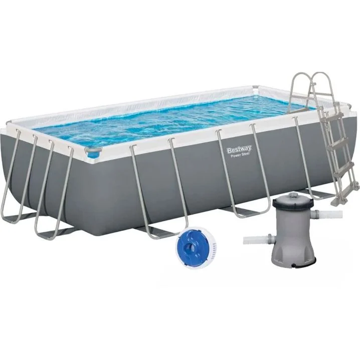Каркасний прямокутний басейн Bestway 56441 (404х201х100 см) з картриджним фільтром та драбиною
