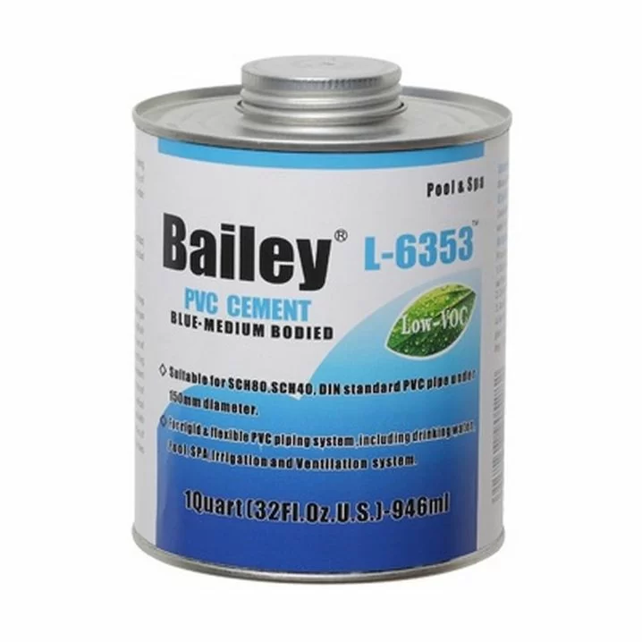 Клей для труб ПВХ Bailey L-6353 237 мл, синій