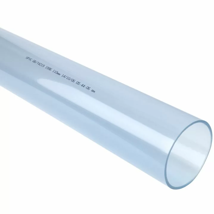 Труба прозора ПВХ (PVC-U) напірна клейова Lareter PN10 d50 мм