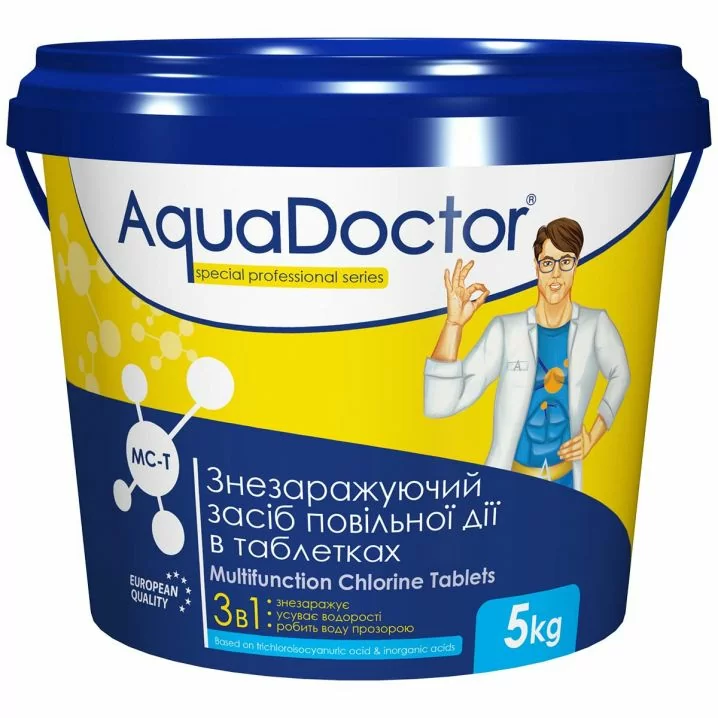 Дезінфектант 3 в 1 на основі хлору AquaDoctor MC-T у таблетках